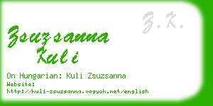 zsuzsanna kuli business card